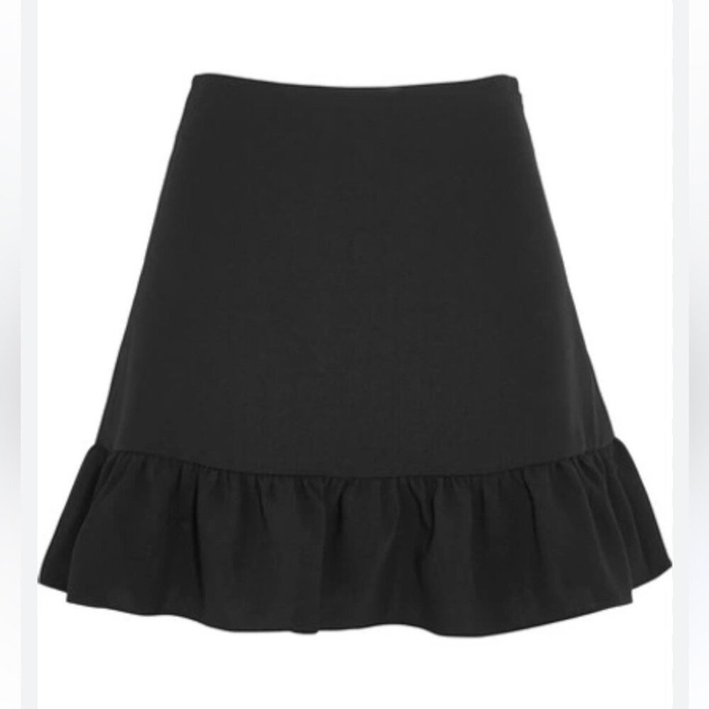 Elizabeth and James Piper Mini Skirt with Ruffle Hem - Black - size 2